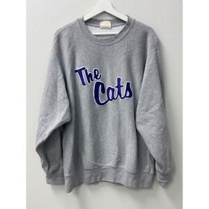 MV Sport‎ Pro-Weave Sweatshirt Mens Large Gray The Cats Applique Crewneck